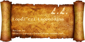 Lopóczi Leopoldina névjegykártya